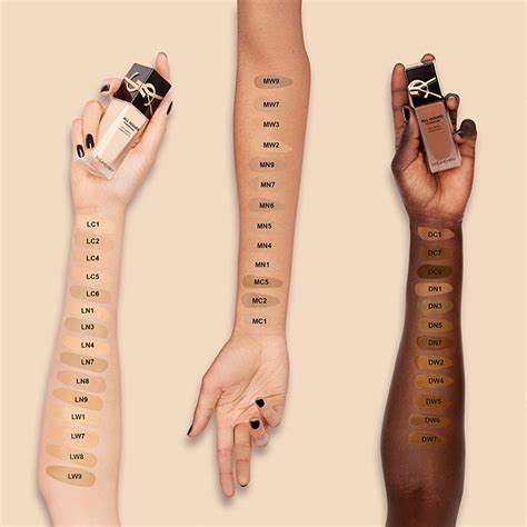 ysl new foundation swatches|ysl foundation colour chart.